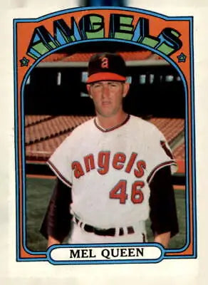 1972 Topps #196 Mel Queen baseball card featuring California Angels player Mel Queen