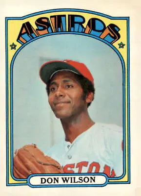 1972 Topps #20 Don Wilson baseball card featuring the Houston Astros pitcher