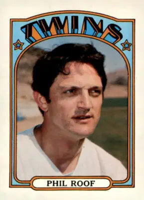 1972 Topps Phil Roof baseball card showcasing Phil Roof baseball memorabilia