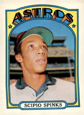 1972 Topps #202 Scipio Spinks baseball card featuring the player in action