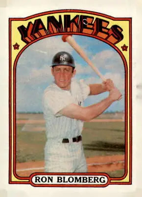1972 Topps #203 Ron Blomberg baseball card featuring Ron Blomberg in action