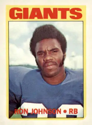 Ron Johnson football card from 1972 Topps #207 in excellent condition for sports trading collectors