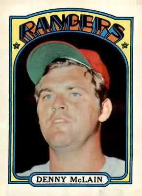 1972 Topps #210 Denny McLain EX-MT sports trading card showcasing a baseball legend