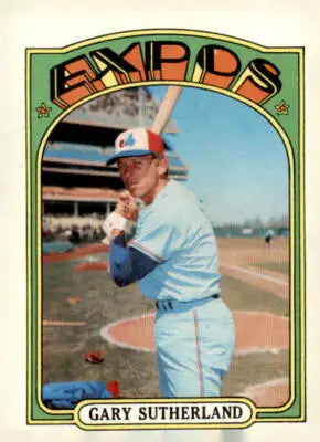 Gary Sutherland baseball card from 1972 Topps #211 featuring Montreal Expos player