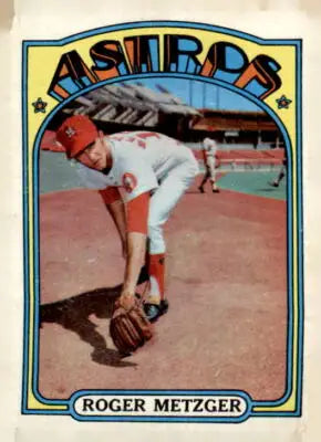 Roger Metzger baseball card from 1972 Topps #217 showcasing Roger Metzger baseball memorabilia