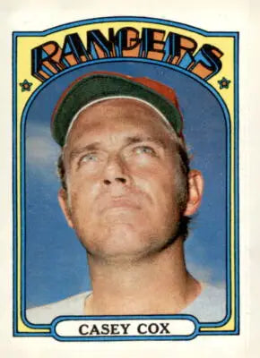 1972 Topps #231 Casey Cox sports trading card featuring baseball player Casey Cox