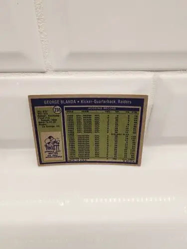 1972 Topps George Blanda trading card featuring the legendary sports trading card athlete