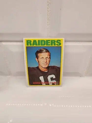 Vintage George Blanda Raiders football card from 1972 Topps product, collectible sports trading card
