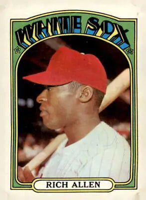 Vintage Rich Allen baseball card from 1972 Topps, showcasing White Sox power