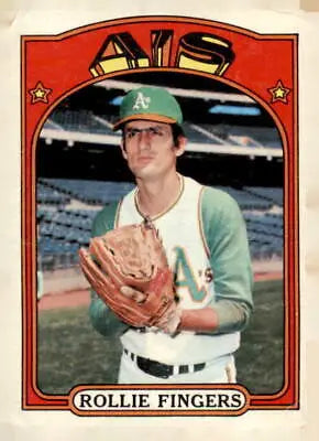 1972 Topps #241 Rollie Fingers Oakland Athletics trading card side view