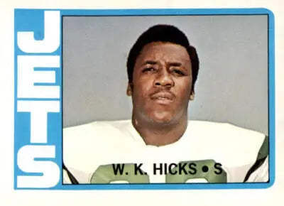 Vintage football trading card 1972 Topps #246 W.K. Hicks York Jets EX-MT