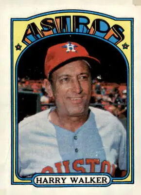 1972 Topps #249 Harry Walker baseball card features Houston player in VG-EX condition
