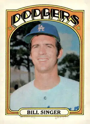1972 Topps #25 Bill Singer baseball card, a collectible sports trading card in EX-NM condition