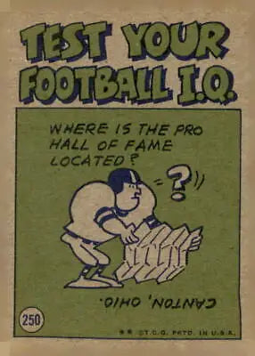 Football I.Q. test on 1972 Topps #250 Mel Farr EX-MT trading card design