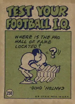 Vintage Mel Farr trading card from 1972 Topps showcasing football trivia