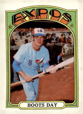 1972 Topps Boots Day baseball card featuring Boots Day for collectors