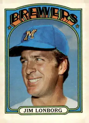 Jim Lonborg baseball card from 1972 Topps #255 featuring Milwaukee Brewers player