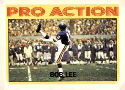 1972 Topps Bob Lee football card featuring Minnesota Vikings player in excellent condition