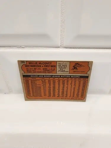 Willie McCovey baseball card from 1972 Topps #280 San Francisco Giants trading card