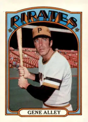 1972 Topps Gene Alley baseball trading card displayed in sports trading card collection