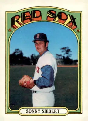 Sonny Siebert baseball card from 1972 Topps #290 featuring Boston Red Sox pitcher