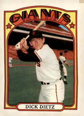 1972 Topps Dick Dietz baseball card featuring San Francisco Giants player