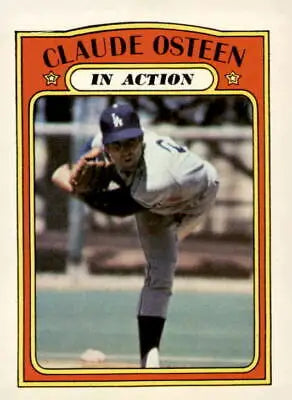 1972 Topps #298 Claude Osteen trading card in EX-MT condition for collectors
