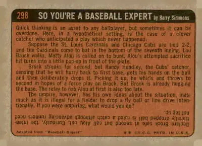 Back of 1972 Topps #298 Claude Osteen trading card in EX-MT condition