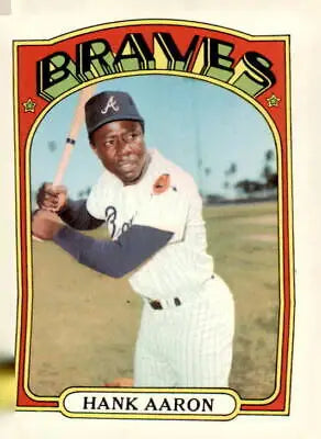 Hank Aaron baseball card from 1972 Topps #299 featuring Hank Aaron baseball memorabilia