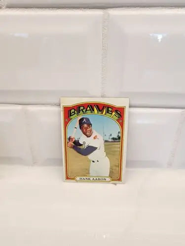 Hank Aaron trading card from 1972 Topps #299 featuring Atlanta Braves player