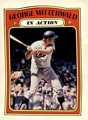 1972 Topps George Mitterwald baseball card featuring Minnesota Twins player