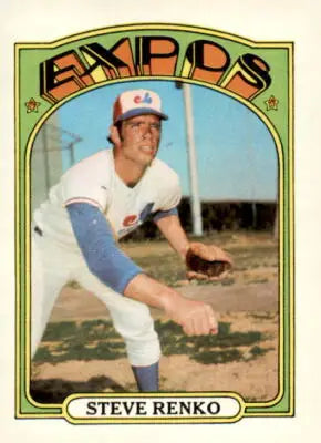 1972 Topps Steve Renko baseball card featuring Montreal Expos player in EX-MT condition
