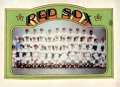 Vintage Red Sox baseball card from the 1972 Topps #328 Red Sox team in EX-MT condition