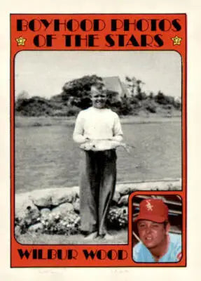 Vintage baseball card of Wilbur Wood Chicago White Sox from 1972 Topps #342