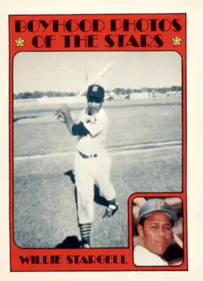 Willie Stargell baseball card from 1972 Topps #343, EX-MT condition
