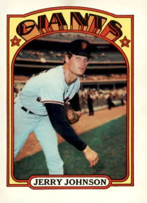 1972 Topps Jerry Johnson trading card with authentic trading card features
