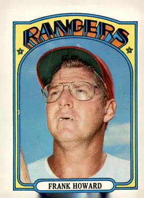 Frank Howard baseball card from 1972 Topps #350 featuring the Texas Rangers
