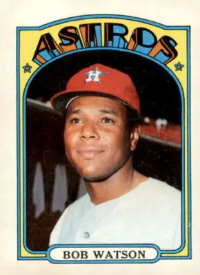 1972 Topps Bob Watson baseball card featuring Houston Astros player in EX-MT condition