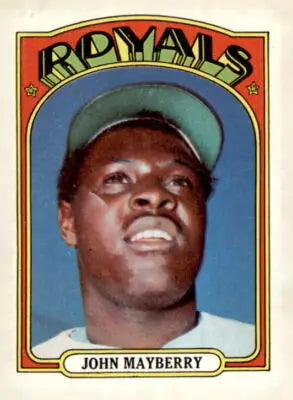 John Mayberry baseball card from 1972 Topps #373 featuring Kansas City Royals player