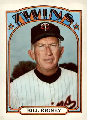 Bill Rigney Minnesota Twins baseball card from 1972 Topps #389 trading cards collection