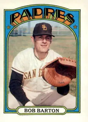 Vintage 1972 Topps Bob Barton San Diego Padres trading card NM-MT