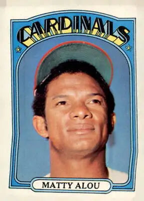 1972 Topps #395 Matty Alou Baseball Card featuring Matty Alou in action