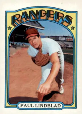 1972 Topps Paul Lindblad baseball card showcasing Paul Lindblad player memorabilia