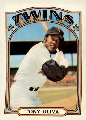 1972 Topps Tony Oliva baseball card featuring Tony Oliva in a classic Oliva baseball card design