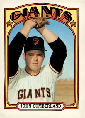 John Cumberland baseball card from 1972 Topps #403 featuring San Francisco Giants player