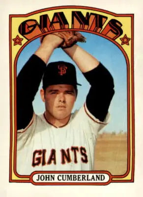 Vintage 1972 Topps John Cumberland baseball card featuring San Francisco Giants player
