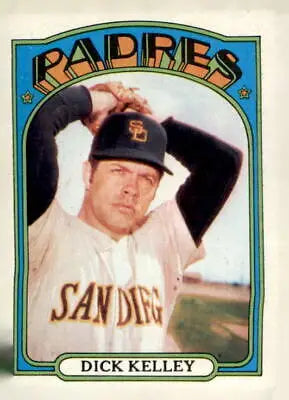 Dick Kelley baseball card from 1972 Topps #412 featuring San Diego Padres player