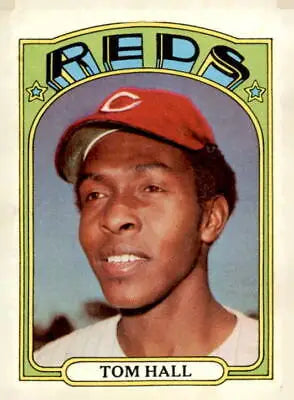 1972 Topps #417 Tom Hall EX-MT baseball card featuring Cincinnati Reds player Tom Hall