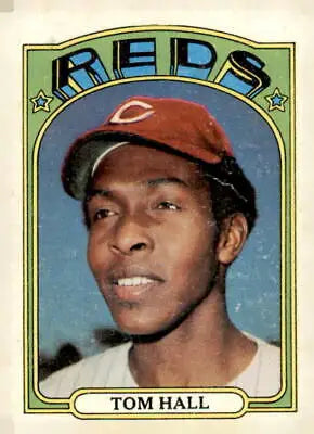 Tom Hall baseball card from the 1972 Topps #417 sports trading card series