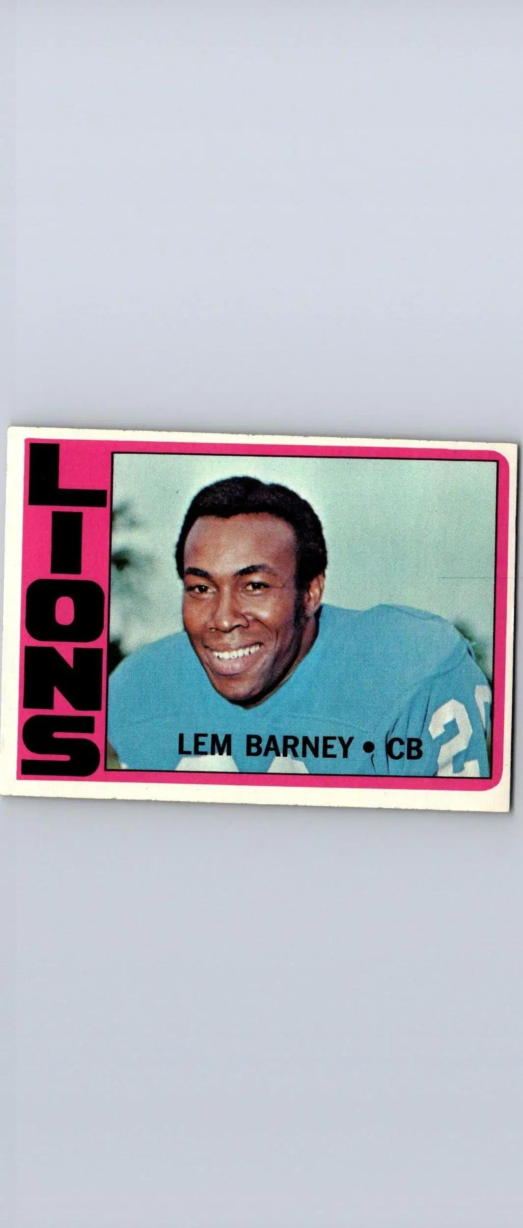 Lem Barney trading card from the 1972 Topps #42 collection of baseball cards